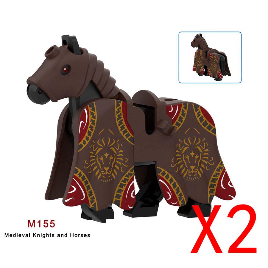 Vojenské stavebnice Kompatibilní figurky vojáků Středověcí rytíři Zbraně Plášť Ramenní brnění Válečný kůň Vlajky Dárky Hračky