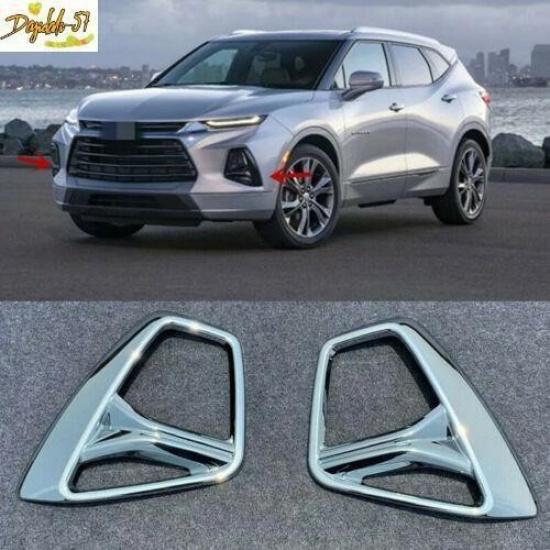 2XChrome Front Fog Lamp Light Cover Trim For Chevrolet Blazer -