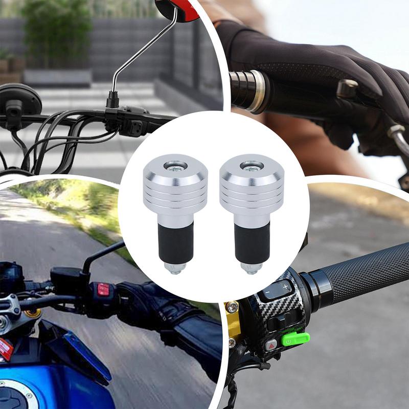 Motorcycle Handlebar End Plugs 2X Alloy Handlebar Grips Caps Motorbike Grip Plug Handle Bar Slider Caps Weight Plugs For