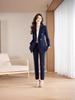 Veste de costume noire professionnelle pour femmes européennes et américaines - Manches longues, Printemps/Automne, Style étudiant, Vêtement de travail à tempérament
