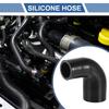 X AUTOHAUX 1 Stück Innendurchmesser 38-51mm/1.50"-2.01" Länge 90 Grad Schwarz Auto Silikonschlauch