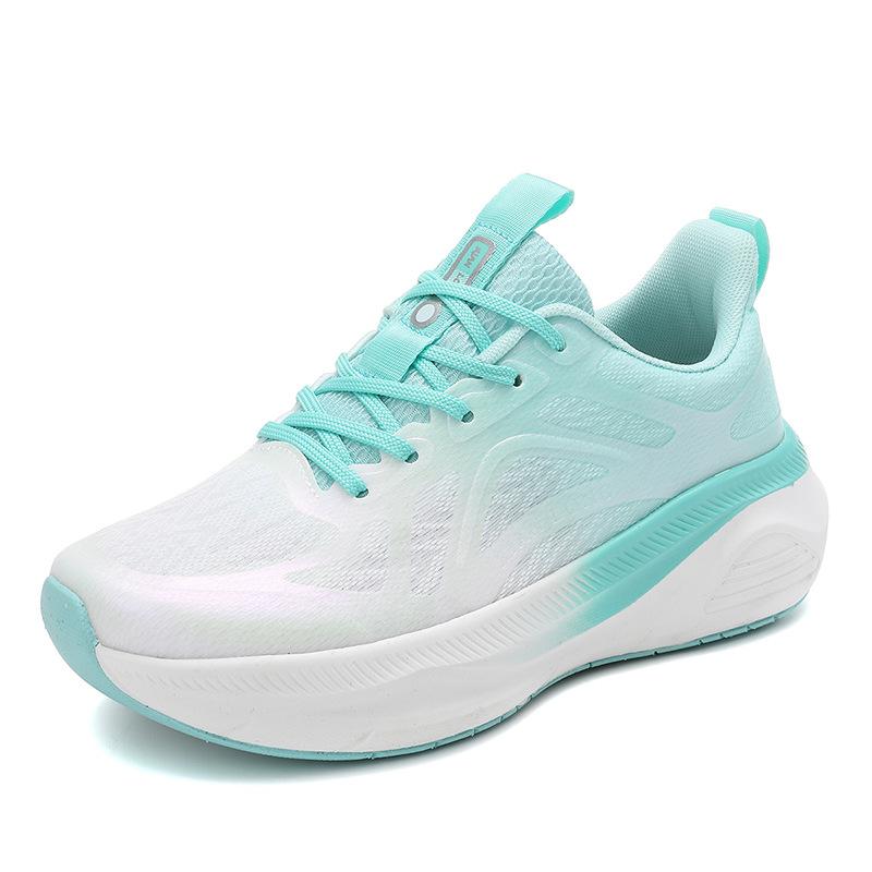 Autumn new couple men's breathable mesh shoes outdoor leisure running travel flying weaving sports women's trend thick sole