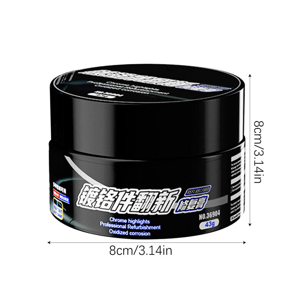 

43g car Chrome Polish paste Metal Polish Restorer Rust Remover Cleaner Tools Deoxidation cleaning agent for car Cleaning чёрный