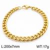 Jewelry Side Flat Chain Stainless Steel Chain, Simple Titanium Steel Men's Trend Hip-hop Bracelet Accessories