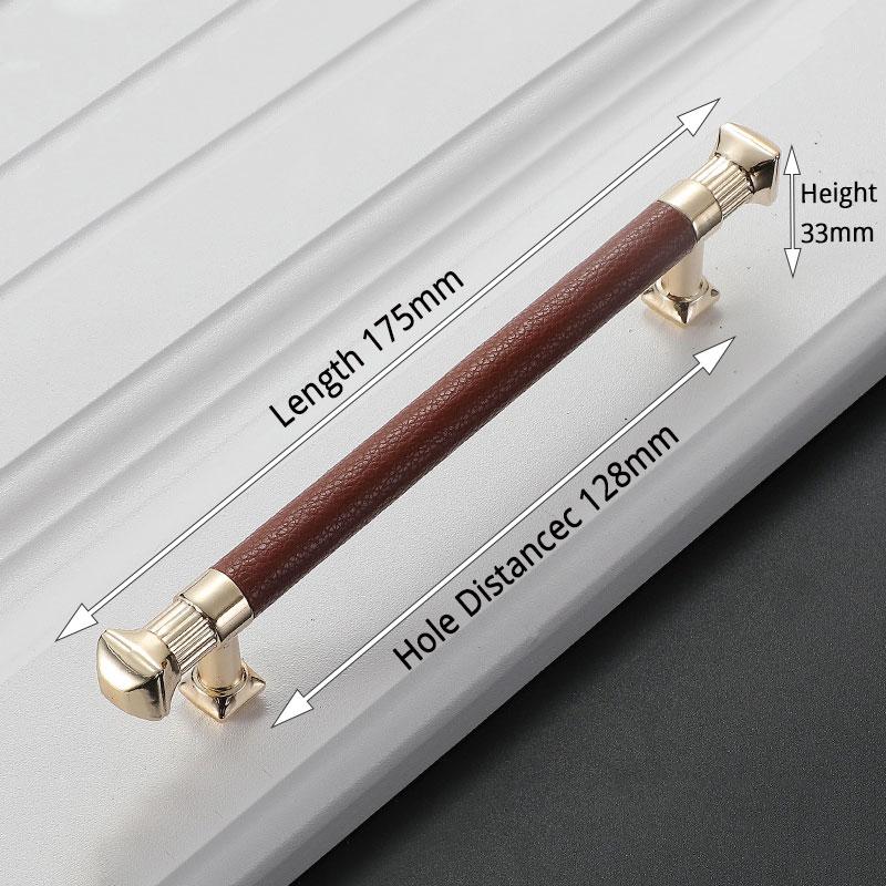 KAK Vintage Leather Cabinet Knobs and Handles Wardrobe Kitchen Cupboard Door Pulls European Zinc Alloy Furniture Handle Hardware
