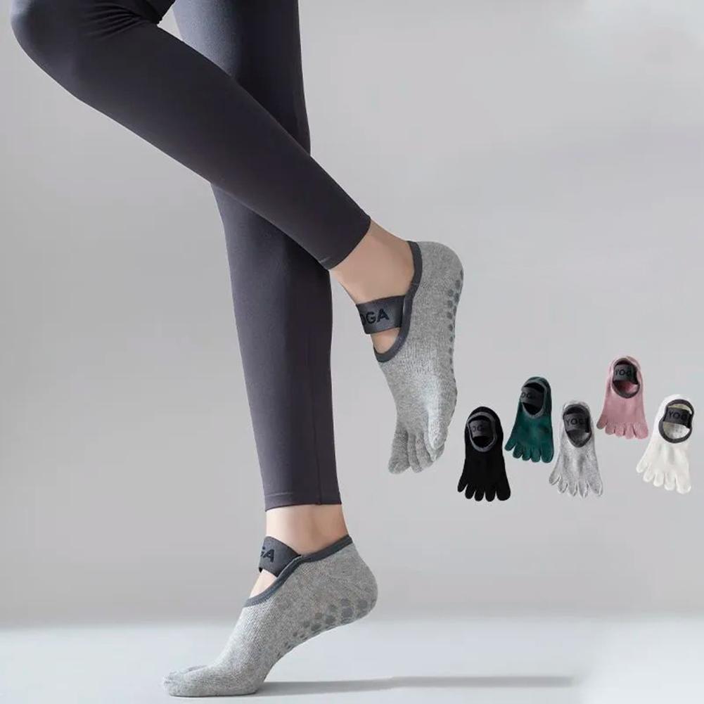 Damen Five-Finger Yoga-Socken Anti-Rutsch Ballettsocken Elastisches Fußgewölbe-Stützband Sorgt für einen sicheren Halt und verhindert ein Abrutschen