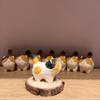 1Pcs Calico Cat Handcarved Wood Figurine Decorative Home Office Desk Ornament Special Gift for Cat Owners