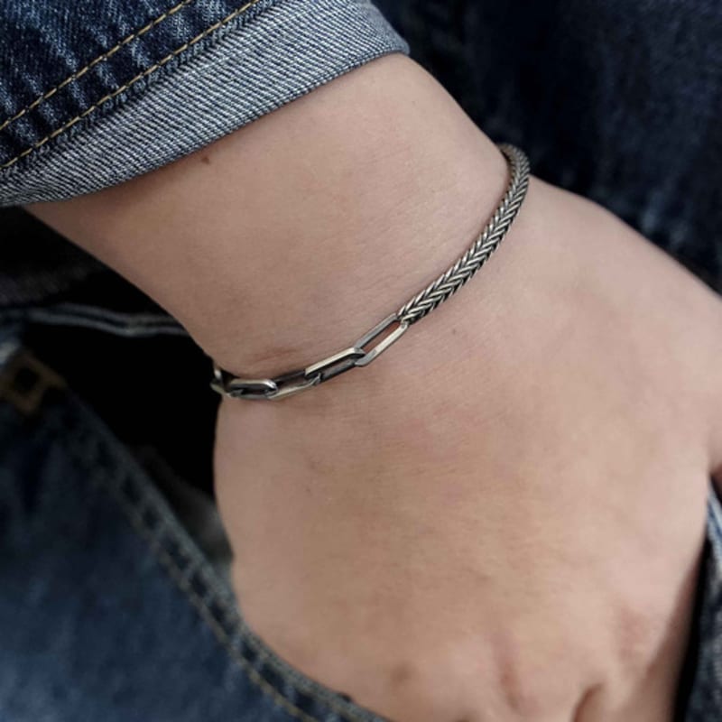 HARANG HR 235B_Half & Half Chain Bracelet