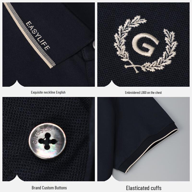 Goldlion GY Men's Casual Short Sleeve Polo Shirt