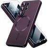 Magnetic for Samsung Galaxy S26 Ultra/S26+/S26 Phone Case with Screen & Camera Protector,Metallic Glossy Luxury Shockproof Slimi