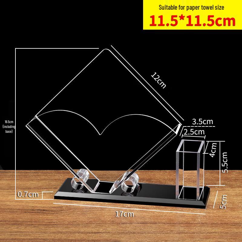 GOWKE Acrylic Tissue Box with Toothpick Holder