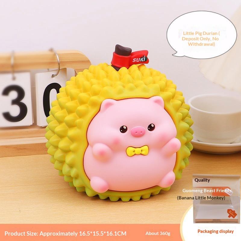 Cute Banana Piggy Bank Large Capacity Cartoon Animal Coin Storage Box for Children Boys Girls Christmas Gift