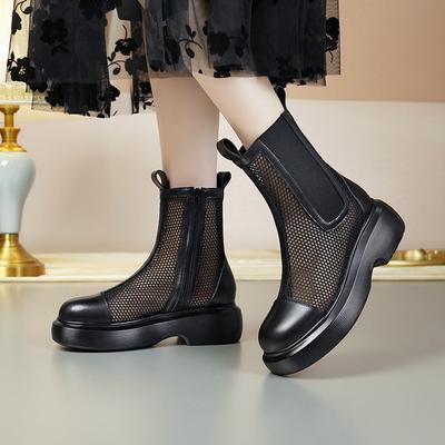 Stivali Estivi da Donna Scarpe con Plateau alla Caviglia di Lusso per Donne Tendenza 2024 Comodi Moda da Esterno Stivali Trekking da Donna