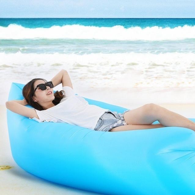 Sofá Inflable, Tumbona Inflable Impermeable Portátil con Cojín Cómodo, para Acampar, Vacaciones, Senderismo, Piscina Y Fiestas En La Playa