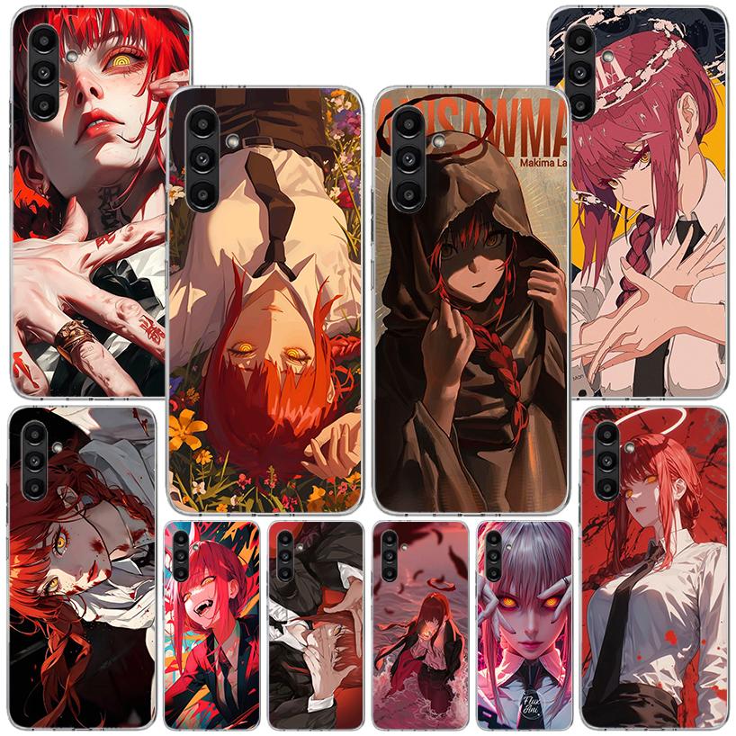 C-Chainsaw Mans Makima Phone Case For Samsung Galaxy A17 A16 A15 A14 A13 A57 A56 A55 A54 A53 A37 A36 A35 A34 A33 A26 A25 A24 A23