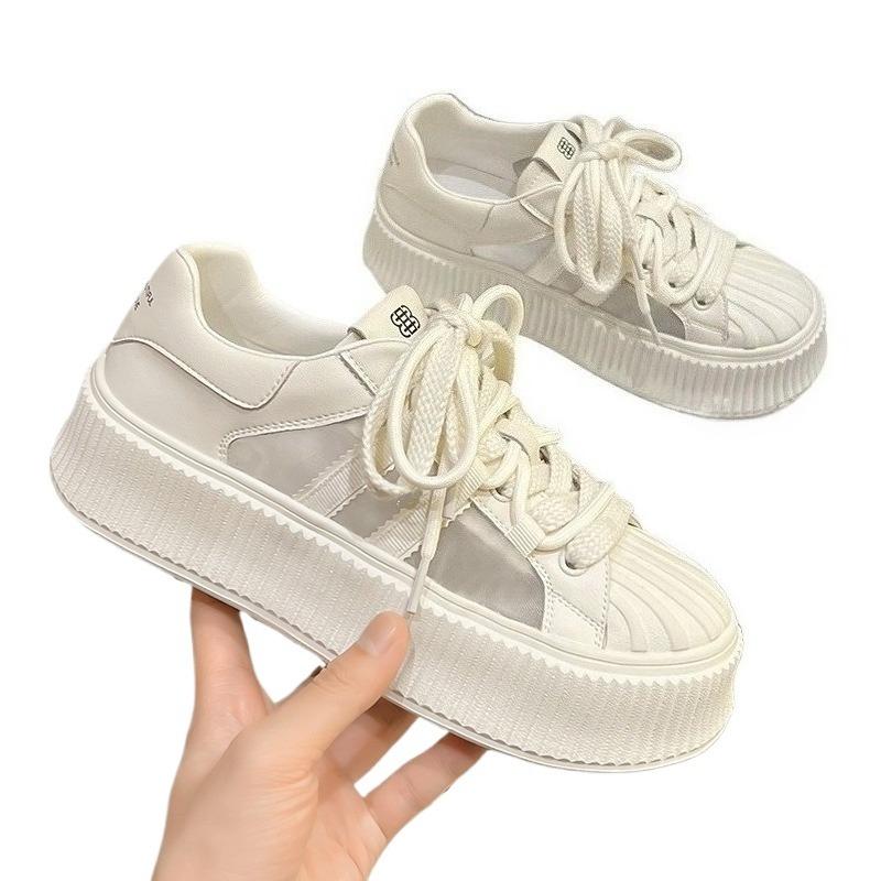 Fashion Women Thick-soled Shoes Mesh Summer Women Shoes 2025 New Style Breathable  Casual Sports Shoe Women Sneakers Platform Shoes