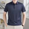 Herren nahtloses knitterfreies Poloshirt aus Seidenmischung