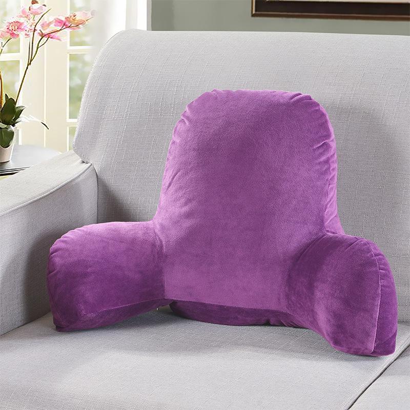 Pillow Back Cushion With Arm for Reading Rest Waist Support Office Chair Car Seat Sofa Rest Lumbar Cushion Velvet Backrest