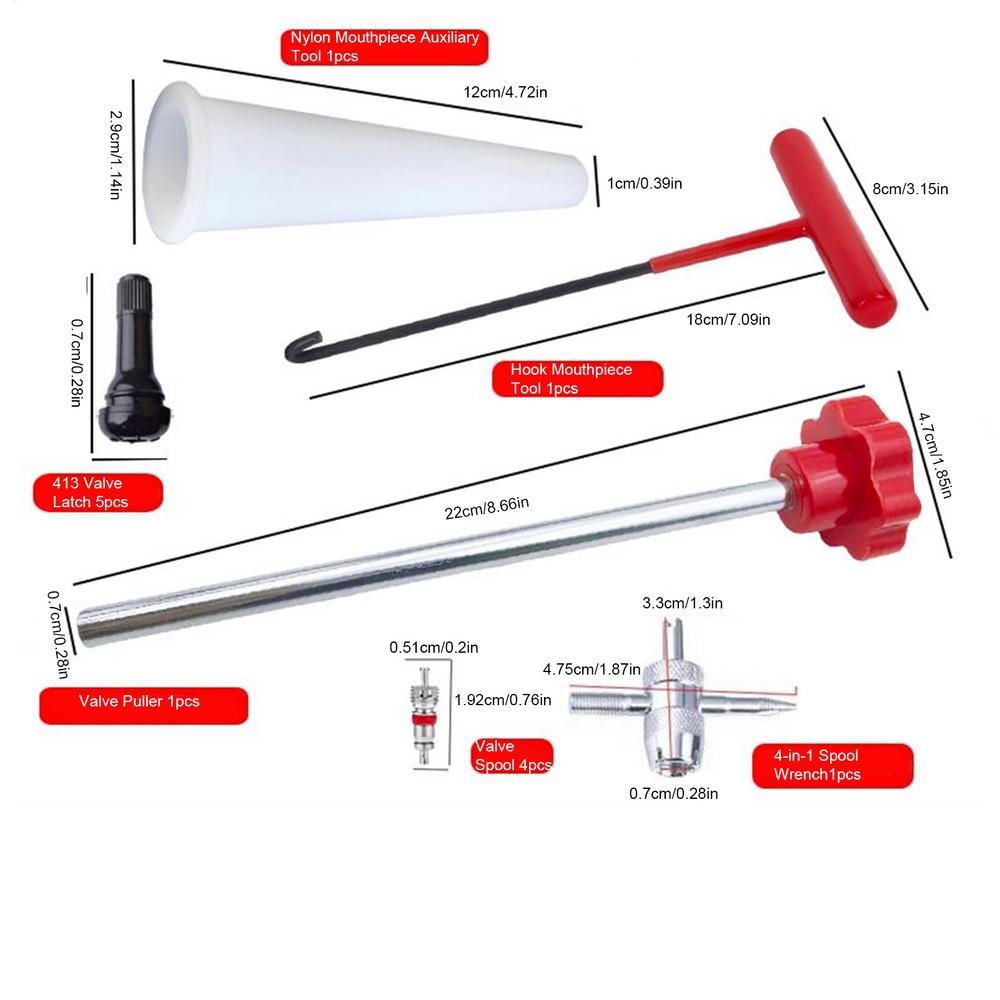 13PCS Tire Valve Tool Kit Tire Valve Stem Core Quick Change Replacement Tool Kit For Car Motorcycle Valves Repair Tools