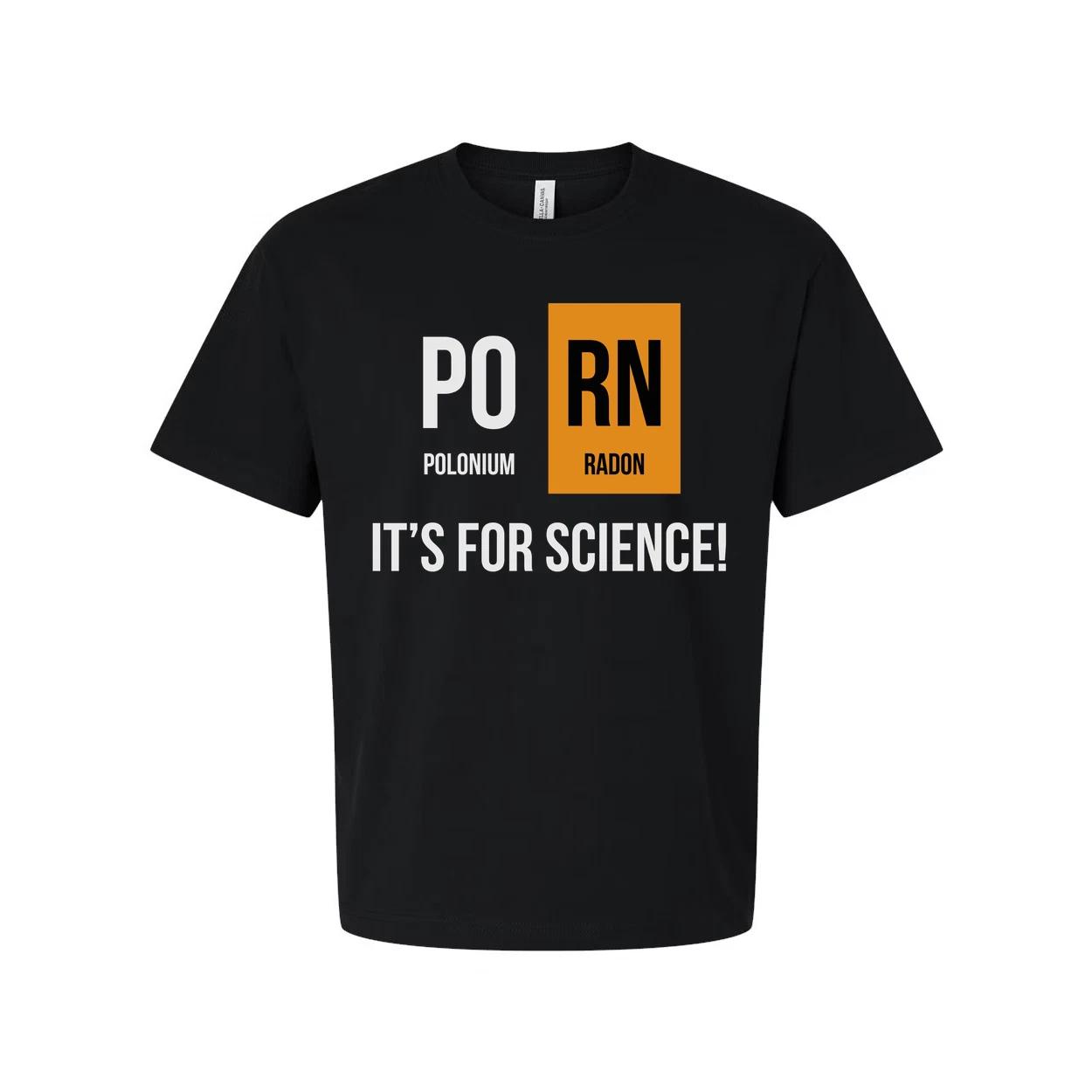 Unisex Science Themed T Shirt With Polonium Radon Element Design S