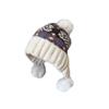 Vintage Fair Island Wind Hairball Knitted Wool Hat Women'S Winter Big Head Circumference Warm And Cold Ear Protection Hat