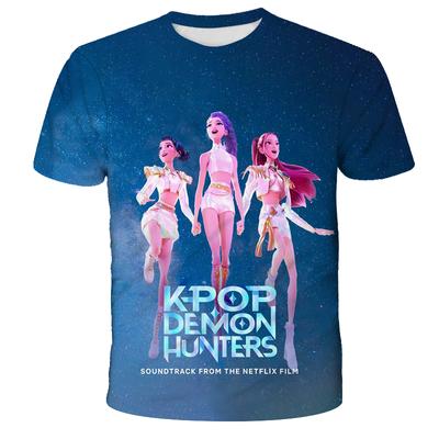 KPop Demon Hunters Tijger Meisjes Jongens T-shirt K-Pop Demon Hunters Kinderkleding T-shirts Schattige Cartoon Print T-stuk Tops