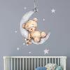 Wall Decoration NEW Cartoon Bear Sleeping On The Moon and Stars Wall Stickers for Kids Baby Room Wall Nterior Decoration Tools