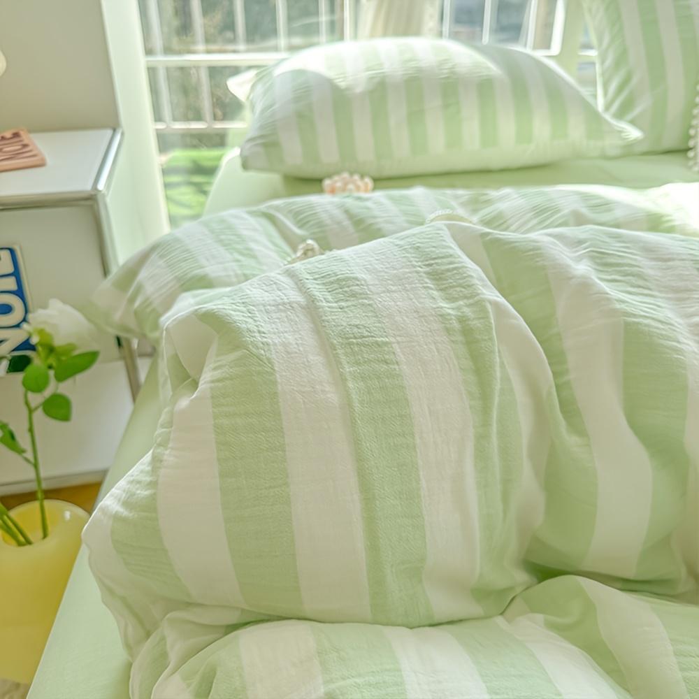 Soft Ins Stripe Bedding Set 3/4pcs Duvet Cover Pillowcase Sheet Set Girly Fresh Style Couple Bed Comforter Colchas Para La Cama