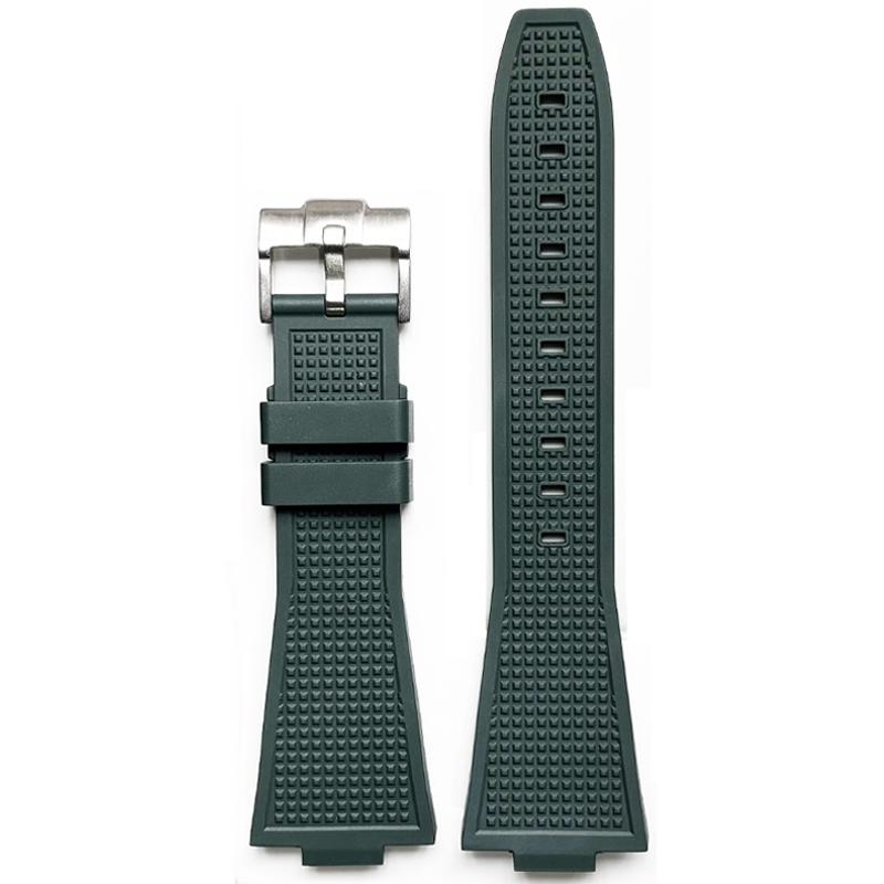 FKM Strap for Tissot PRX Series T137.407/T137.410 Super Player 40mm Convex Fluoro Rubber Quick Release Watch Band Bracelet 12mm