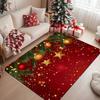 Pine Branch Bauble Star Christmas Doormat Red Winter Sparkle Print Indoor Floor Rug Merry Xmas Holiday Area Carpet