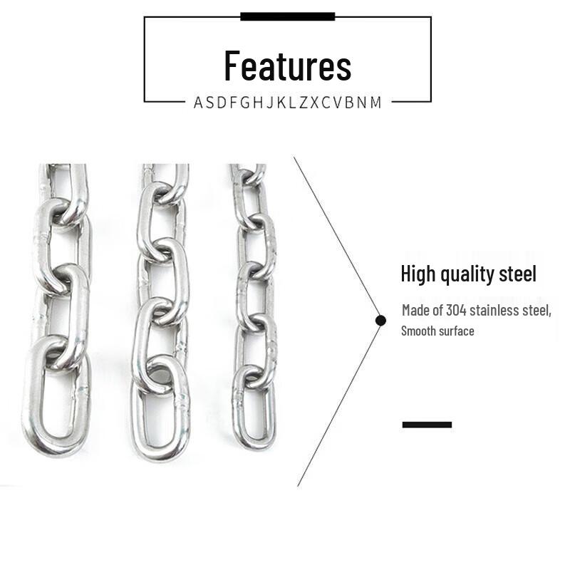 304 Stainless Steel Safety Chain with Spring Buckle