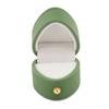 Ring Box Heart Shape Exquisite Romantic Small Flannel Ring Case for Proposal Engagement Wedding Green