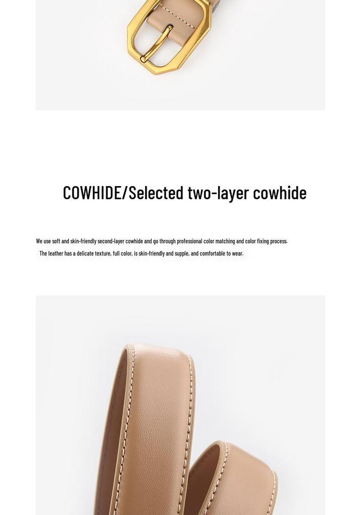 2023 Genuine Leather Retro Cowhide Belt for Jeans - Hong Kong Style