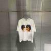 Cross-border Meichao Grailz PROJECT G/R Portrait Old Dirty Hand-painted Printed Washed Short Sleeve T-Shirt