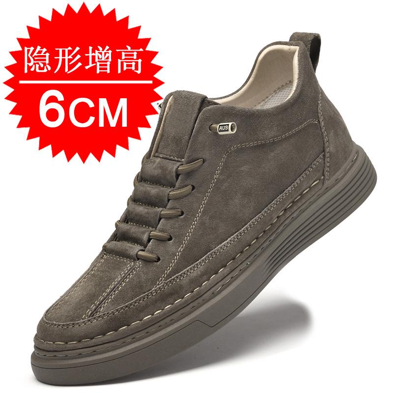 Men's shoes autumn retro high-top thick-soled invisible inner heightening shoes 6cm British trend sports and leisure board shoes