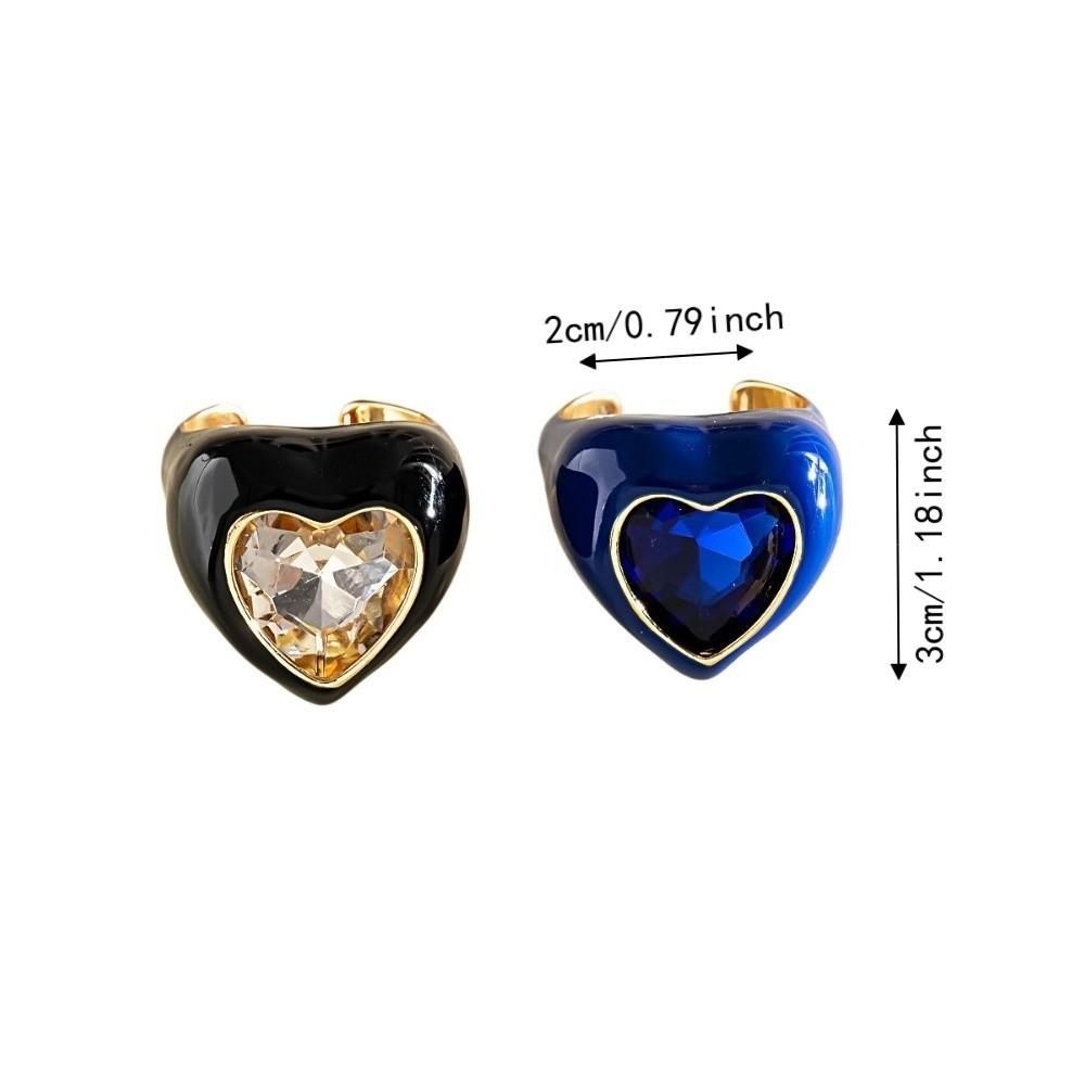 Love Heart Geometric Ring Candy Color Big Dome Plain Ring Jewelry Accessories Opening Ring  Party