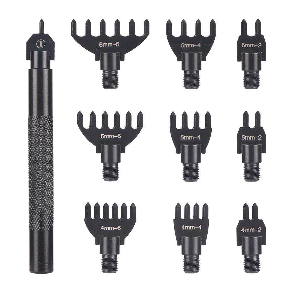 

1set Adjustable Leather Punch Tooth Head, 4/5/6mm Leather Stitching Punching Set, Handmade Diy Leather Polishing & Cutting Tool чёрный