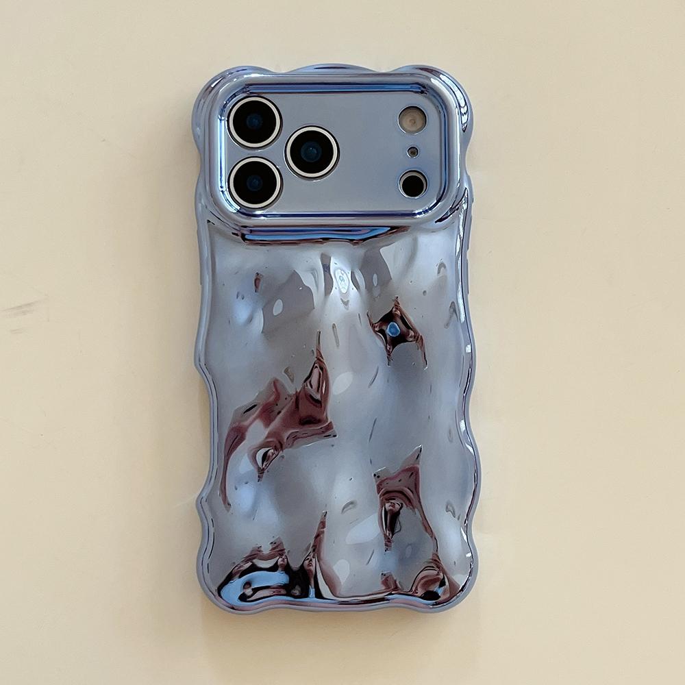 3D Bubble Wave Pattern Phone Case For iPhone 17 16 15 14 13 12 11 Pro Max 17Air Electroplated Soft Shockproof Back Cover