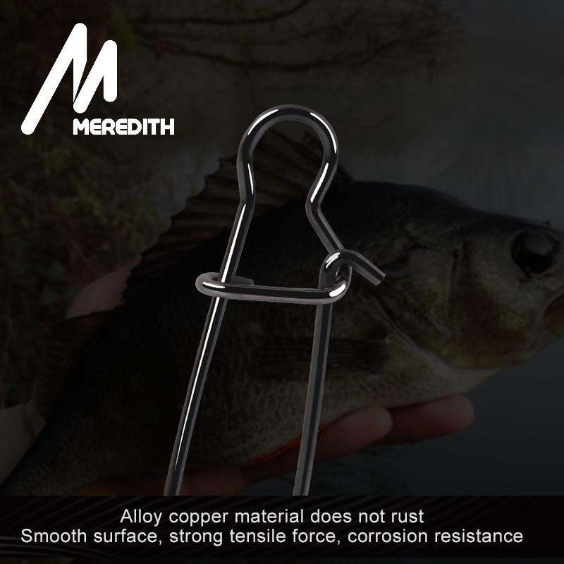 MEREDITH 50 pezzi connettore da pesca in acciaio inossidabile chiusura a clip rapida anelli girevoli a scatto solidi bottoni a pressione di sicurezza strumento amo da pesca a scatto
