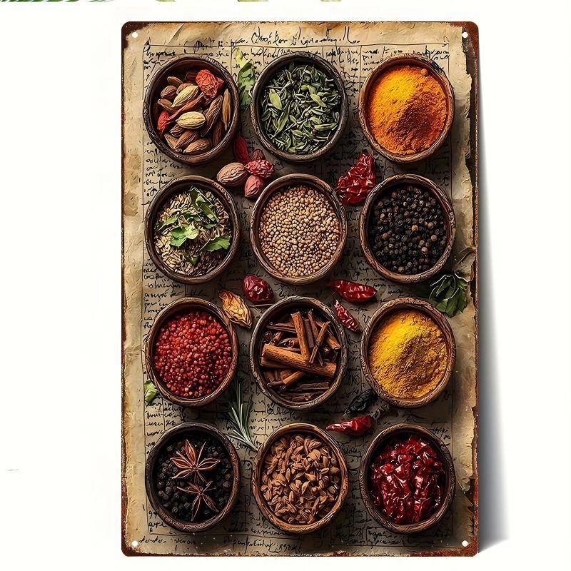 Retro Metal Tin Sign Spices Kitchen Bar Cafe Restaurant Wall Art Decor
