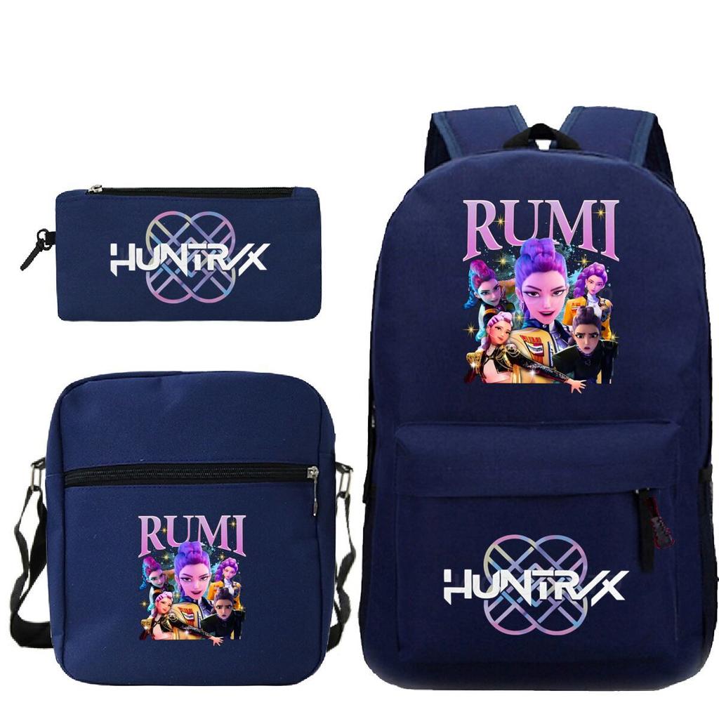 Animation Cartoon Grund- und Sekundarschüler Schultasche Kinderrucksack Freizeit Federmäppchen Umhängetasche Dreiteiliges Set