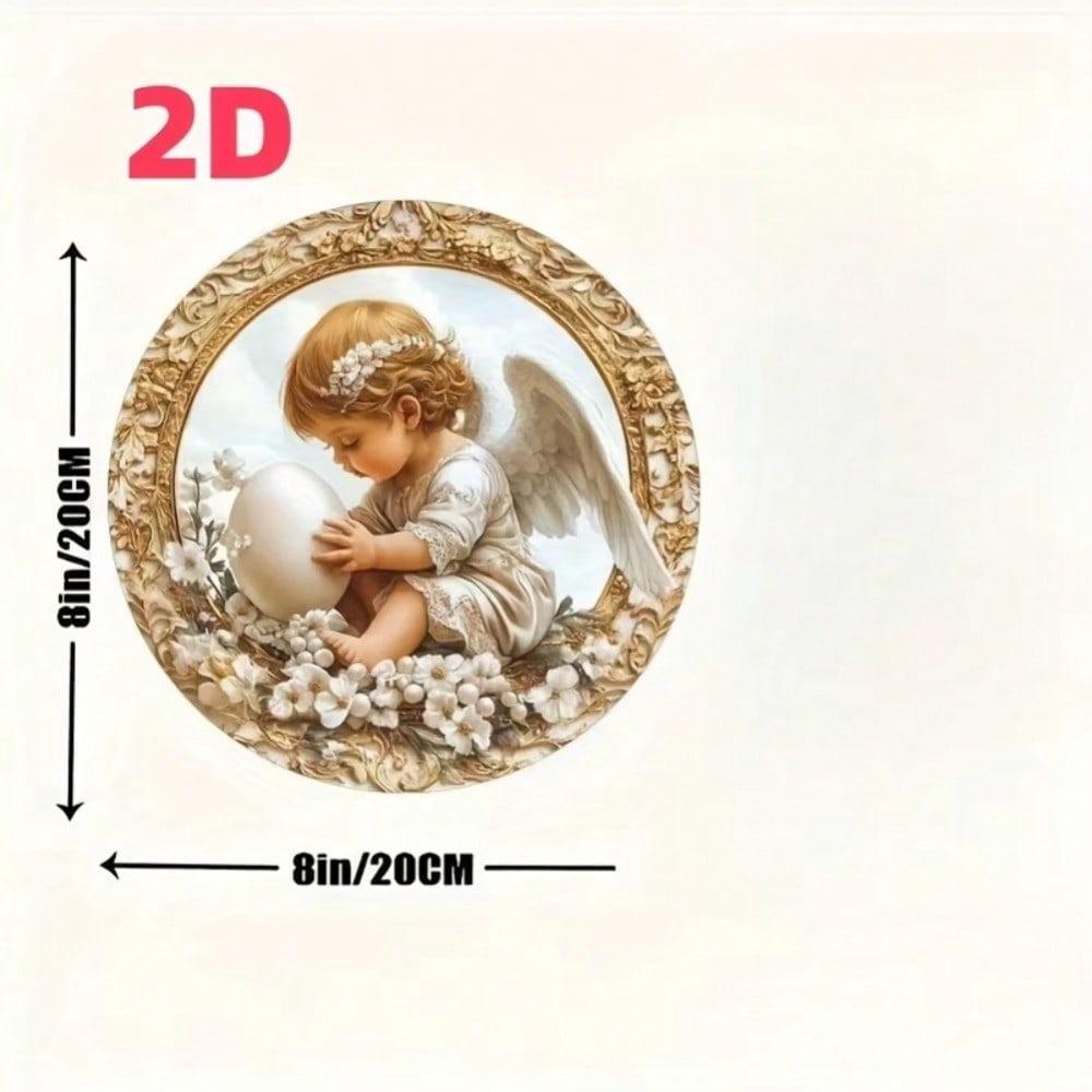 Gold Frame Floral Angel Metal Sign Home Decor Gift
