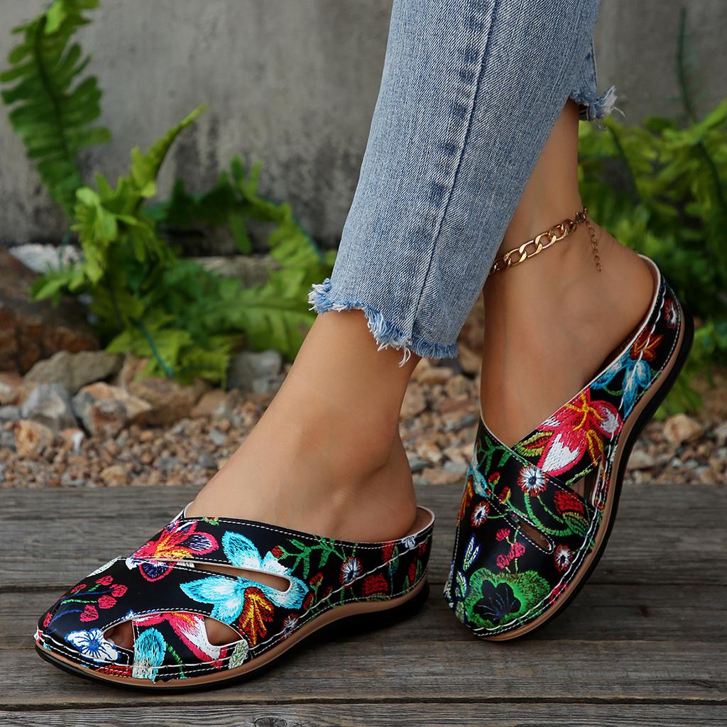 Pantofole da Donna alla Moda Sandali con Zeppa Ortopedica Nuova Moda Estiva Scarpe con Fibbia Pantofole da Spiaggia Casual da Donna Ciabatte da Casa Donna