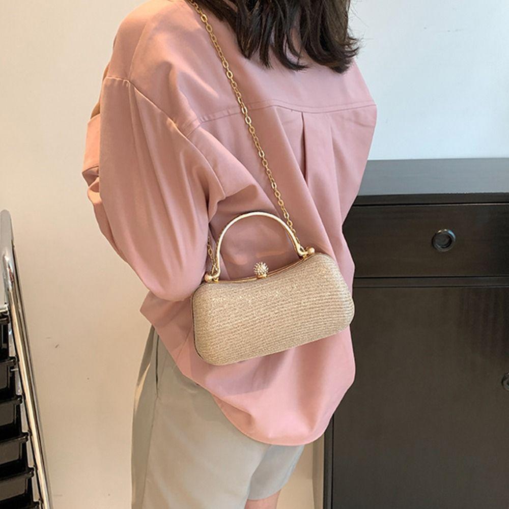 1Pcs New Clutch Bag Evening Bag Dinner Bag Egg Shape Chain Purse Shoulder Beaded Women Handbags for Wedding Party