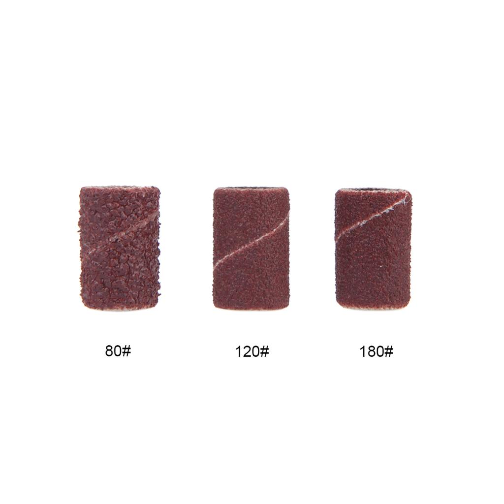 100 Pcs Nail Drill Sanding Bands Grinding Sand for Manicure Pedicure Nail Drill NaMachine Nail Art Tool 80# 120# 180# Optional Size