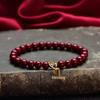 Na Fu Red Imitation Cinnabar Minimalist Beaded Bracelet - Perfect New Year Gift for Girls