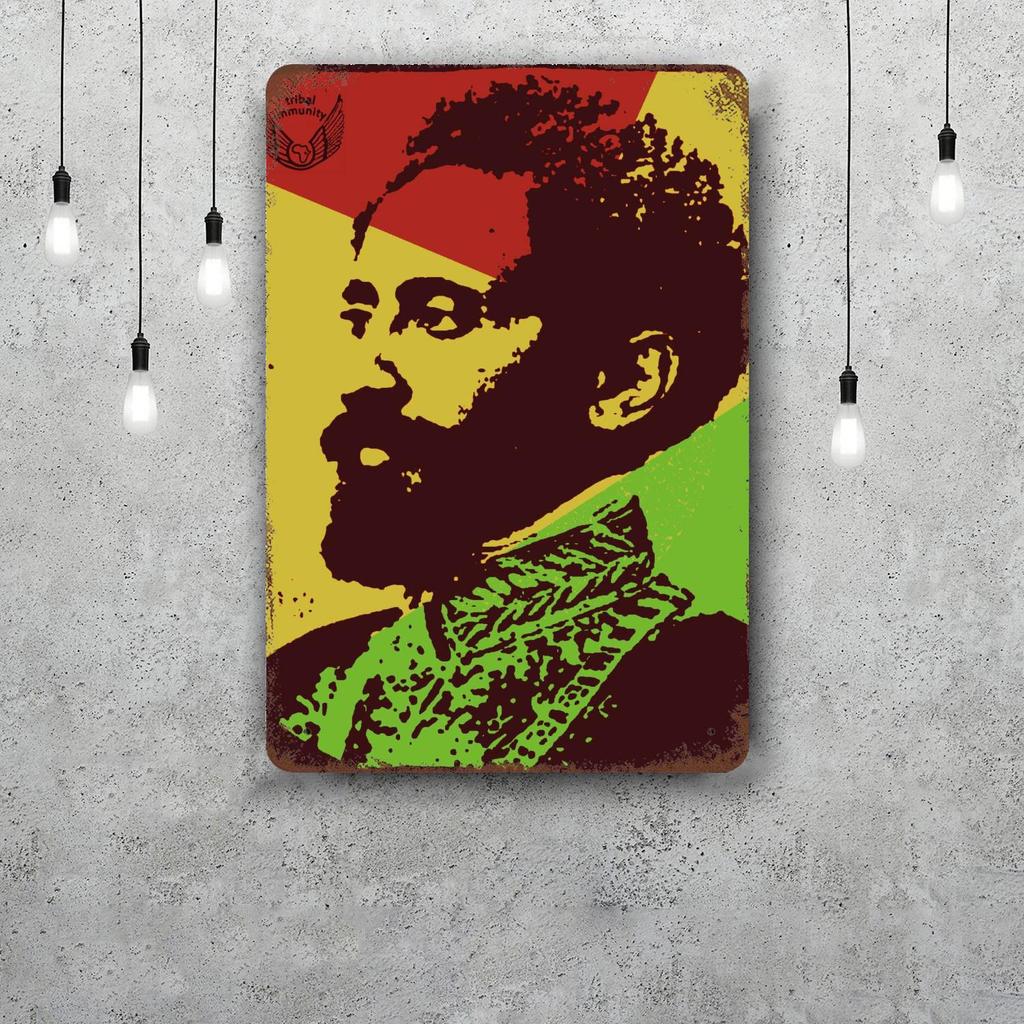 Haile Selassie Classic Poster Rusty Metal Plaque Retro Decorative Plate Bar Man Cave Garage Club Metal Sign Wall Decoration
