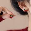 Fresh And Sweet Alloy Cherry Stud Earrings, Unique And Versatile  Earrings, With Colorful Fruit Pendants