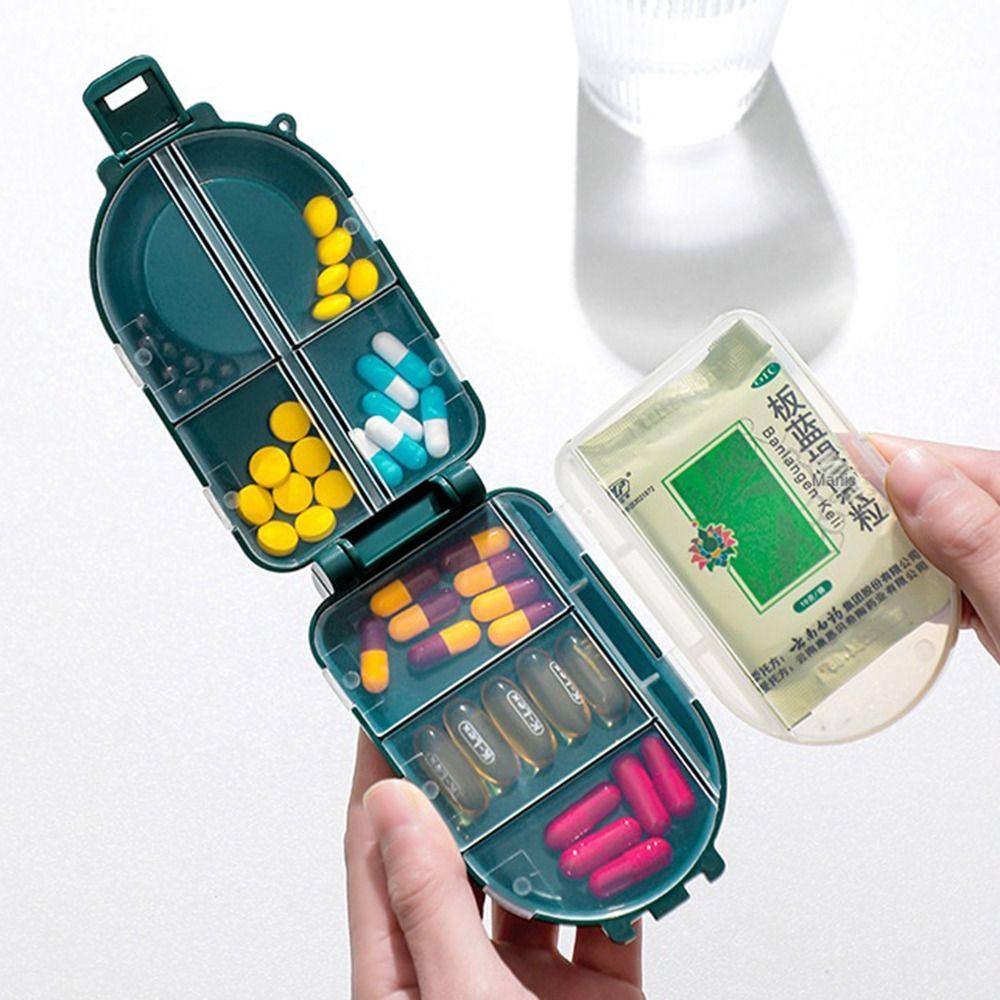 

Rotary Grind Tablet Storage Container Nordic style Travel Pill Box Household белый