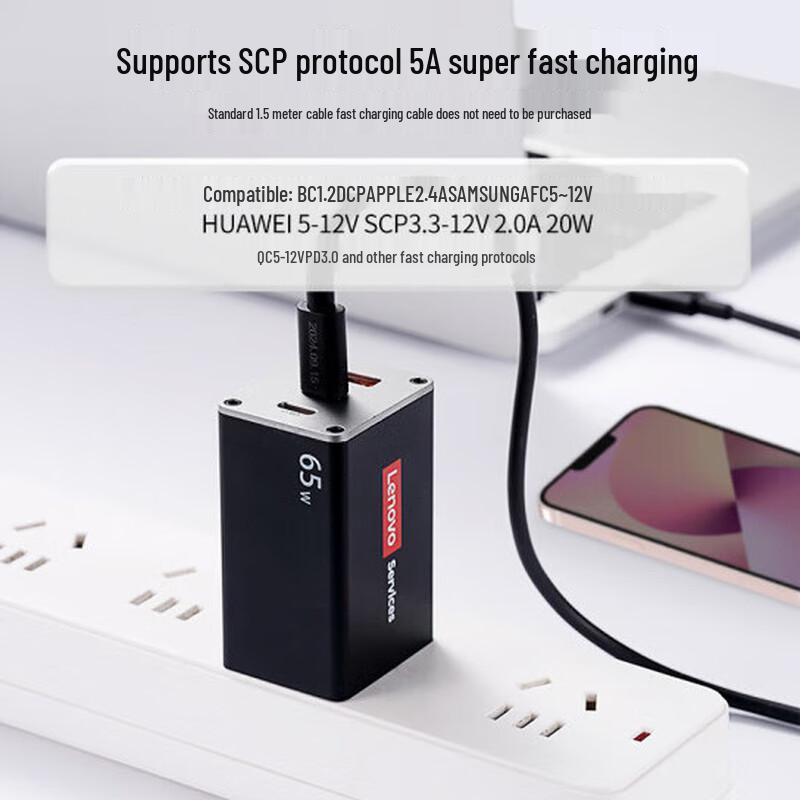 Lenovo 65W GaN 3-Port Fast Charger